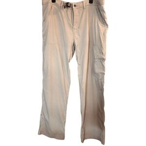 Prana Mens Convertible‎ Hiking Pants Beige Outdoor Relaxed Fit XL 32" Inseam